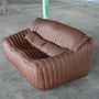 Sandra Divano 2 posti pelle liscia Folk Brown 2