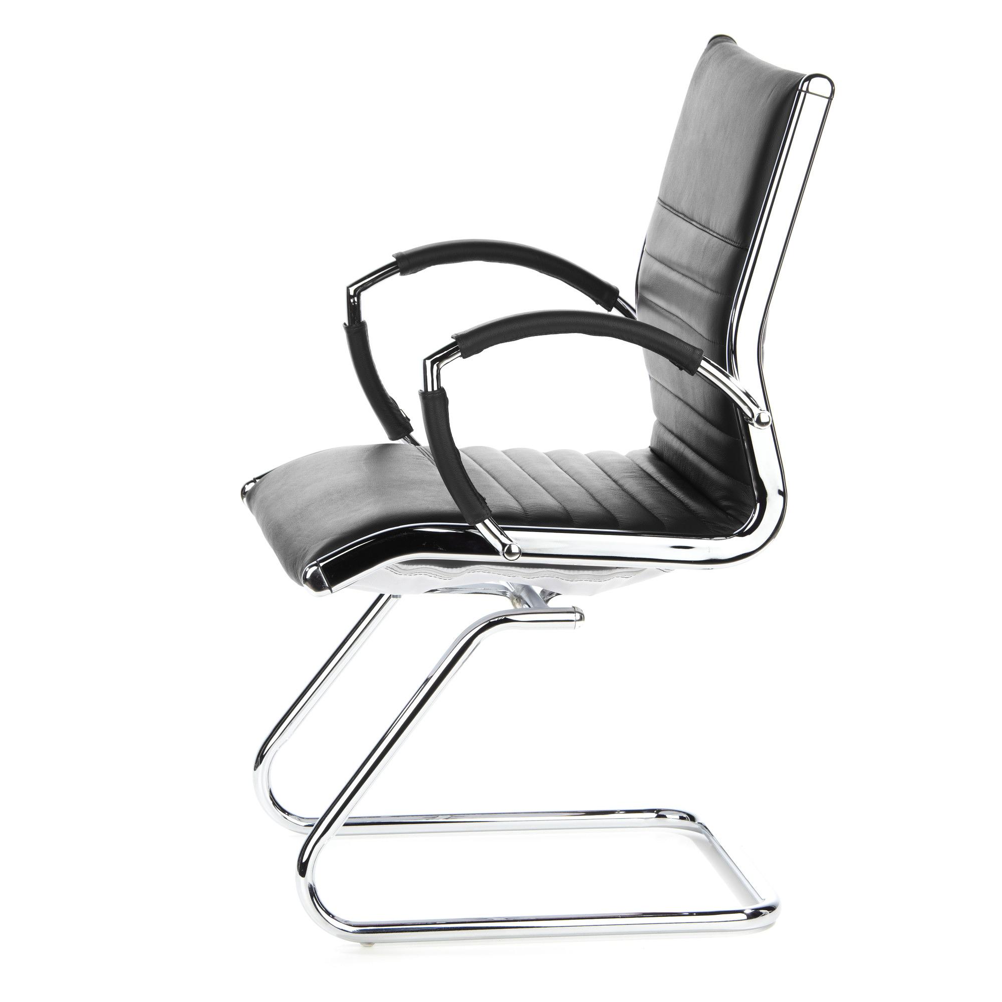 PARMA V chair cantilevered leather black 8