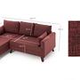 Bella Sofa Récamiere Links mit Hocker Rot 6