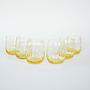 Glass Set 6-Piece Yellow Transparent 1970s 2