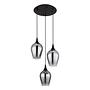 Lavus Typ B Pendelleuchte Rauchglas Eisen 3-flammig 4