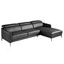 Sofa 4-Sitzer Récamiere Rechts Leder Schwarz 0
