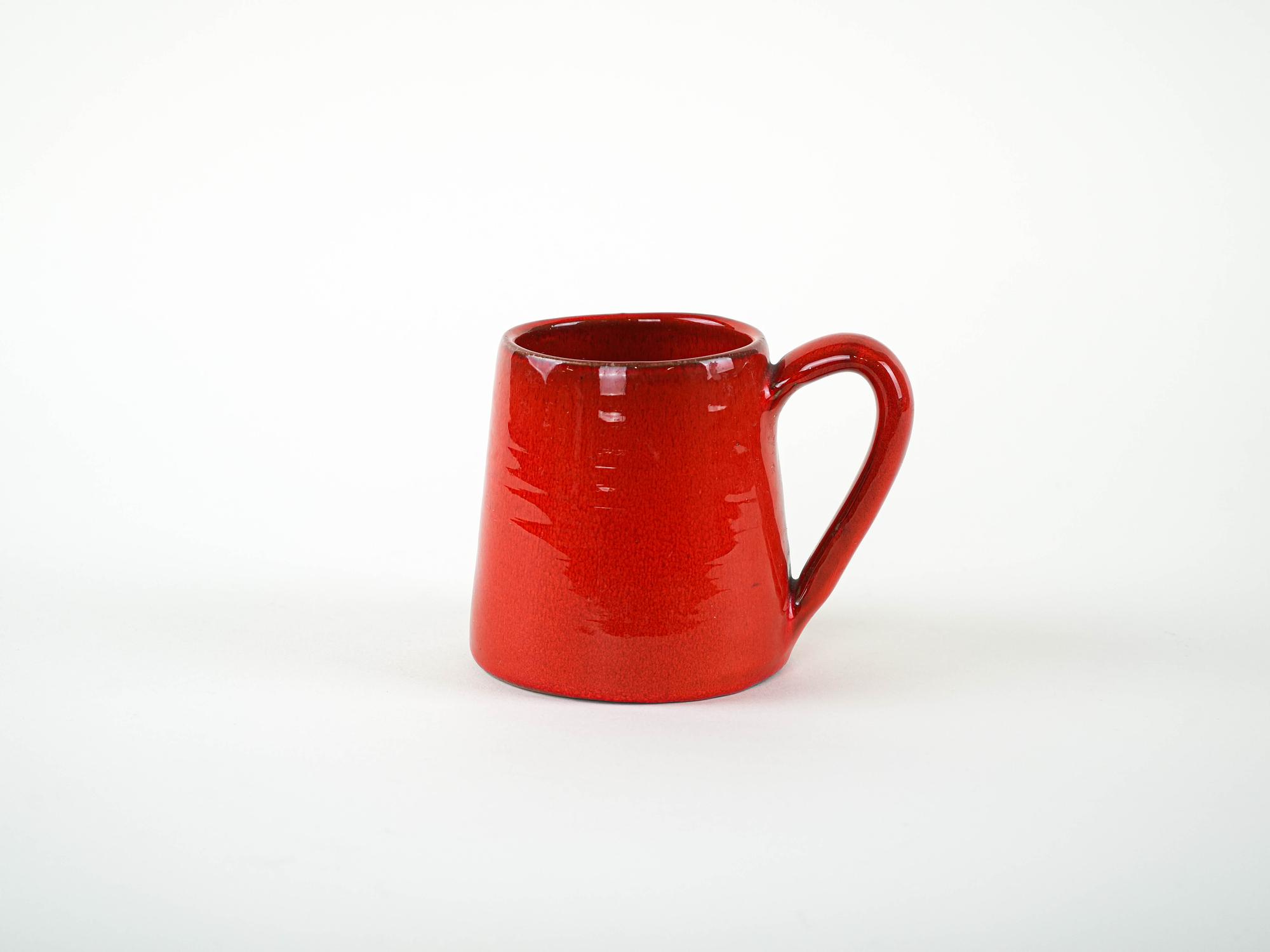 Decorative Cup Ceramic Red 1960s 3