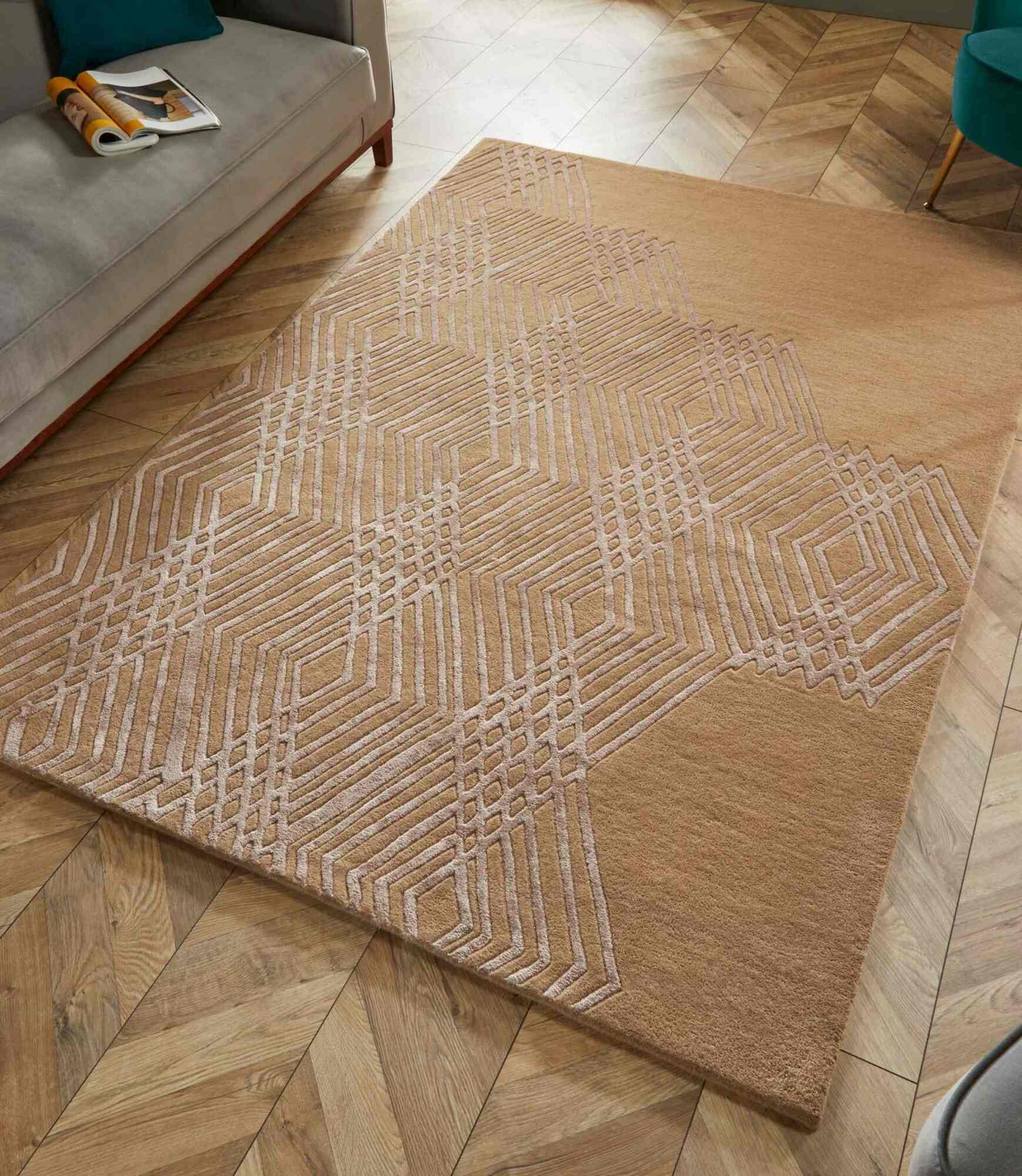 Wollmischteppich Architect Diamonds Tan 160 x 230 cm 0