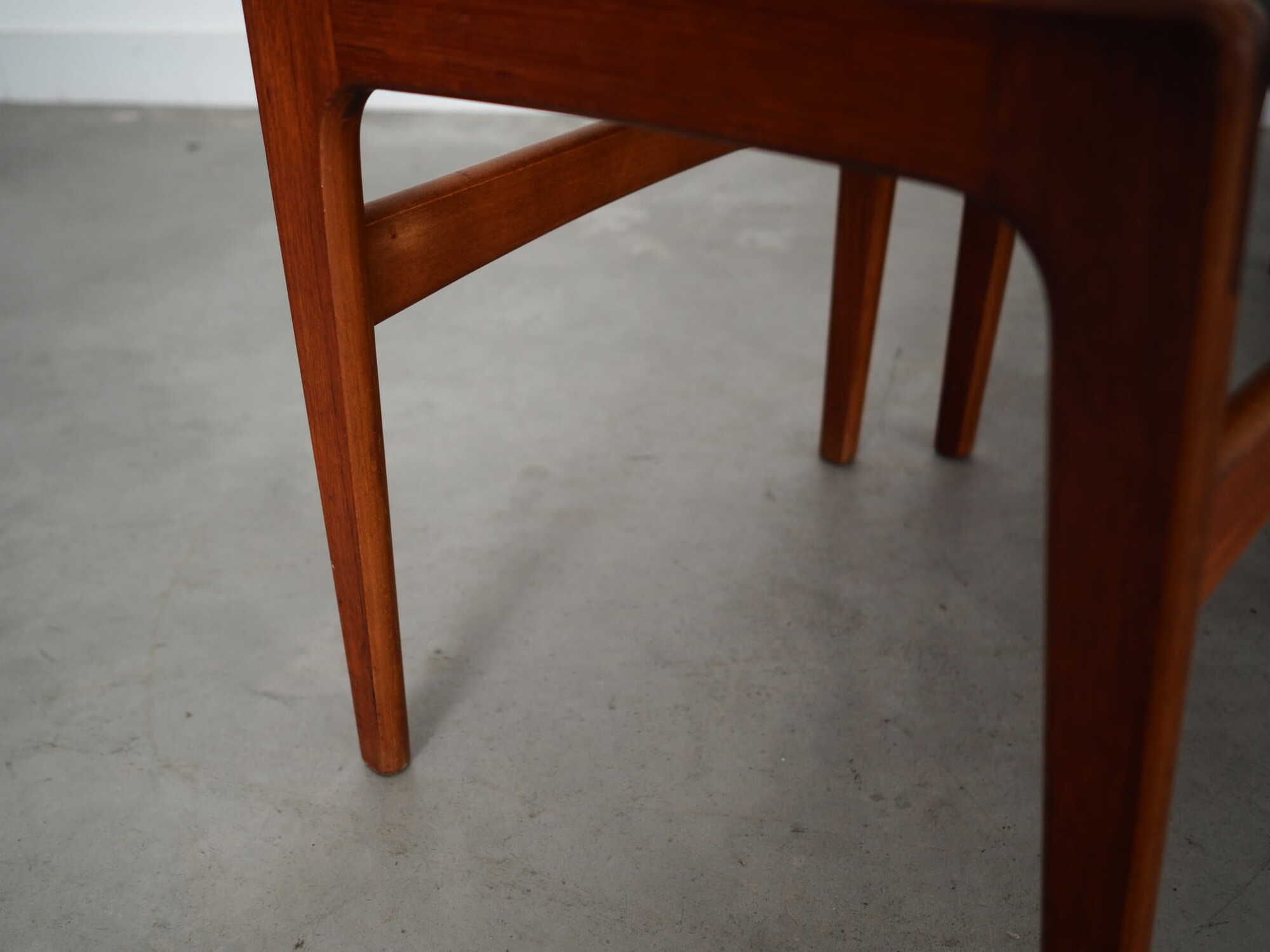 6x Chair Teak Velvet Brown 1960s 5