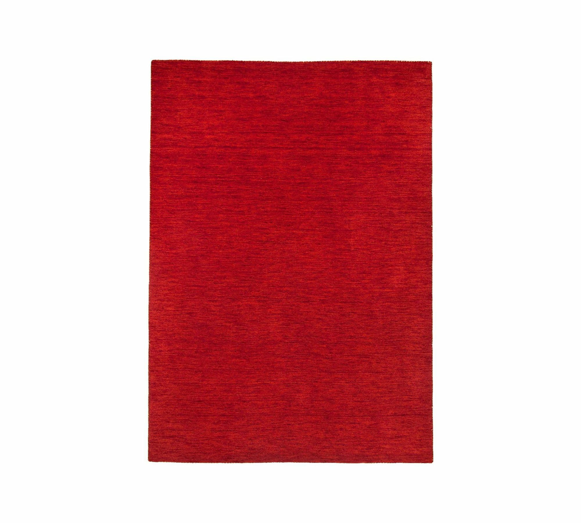 Kurzflorteppich Schurwolle Rot 70 x 140 cm 0