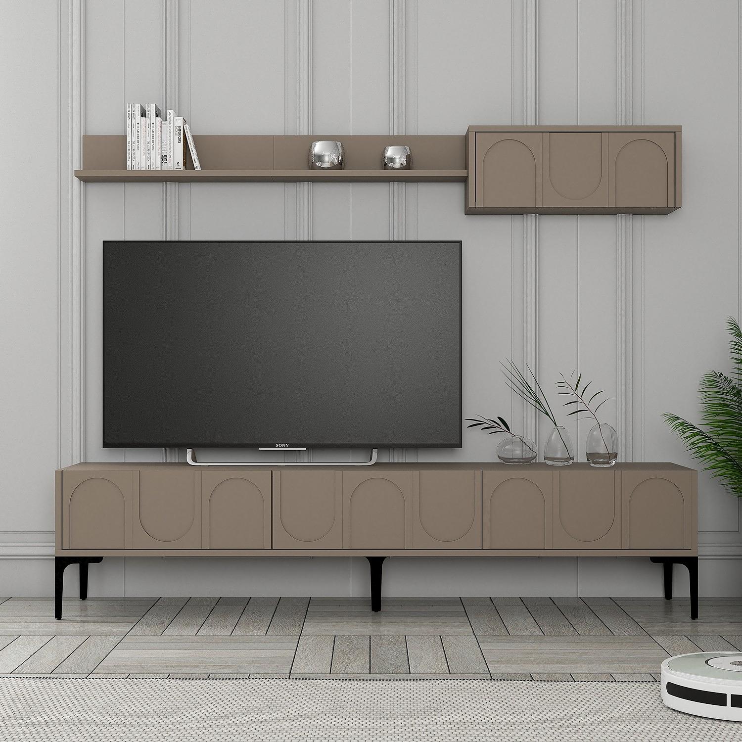 Lyon 2 TV cabinet Wood veneer Atlas Black 1