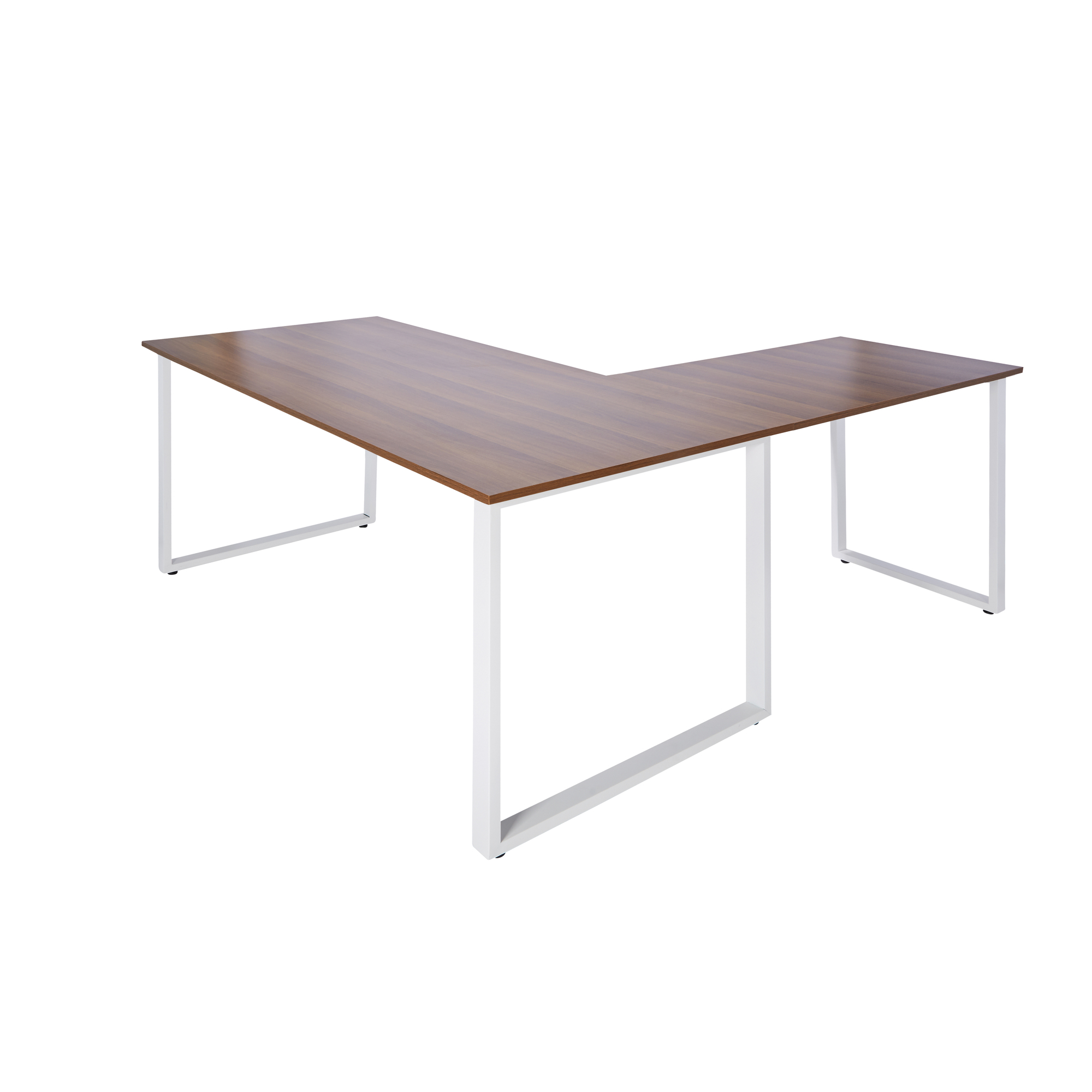 Corner desk wood decor Walnut White 180 x 180 cm 0