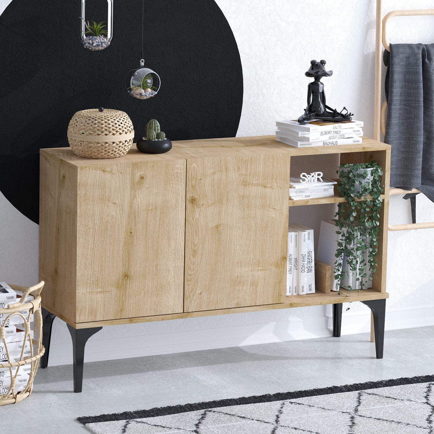 Oscar Console Wood Veneer Sapphire Black 2