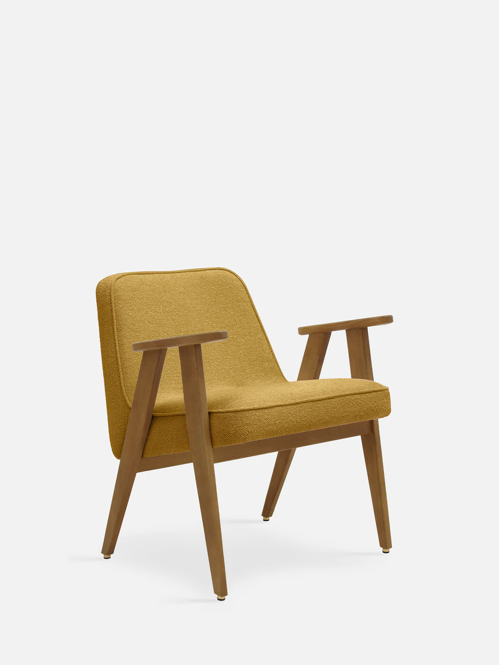 366 Sessel Holz Bouclé Gelb 0