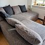 3-piece Set Modular Sofa Grey and Ottoman 4