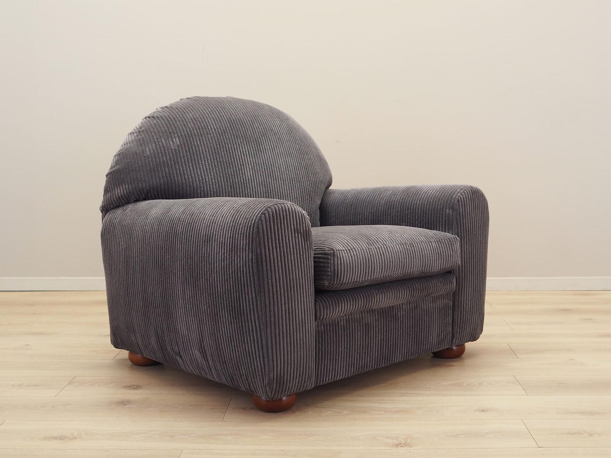 Armchair Velvet Grey 1980s 6