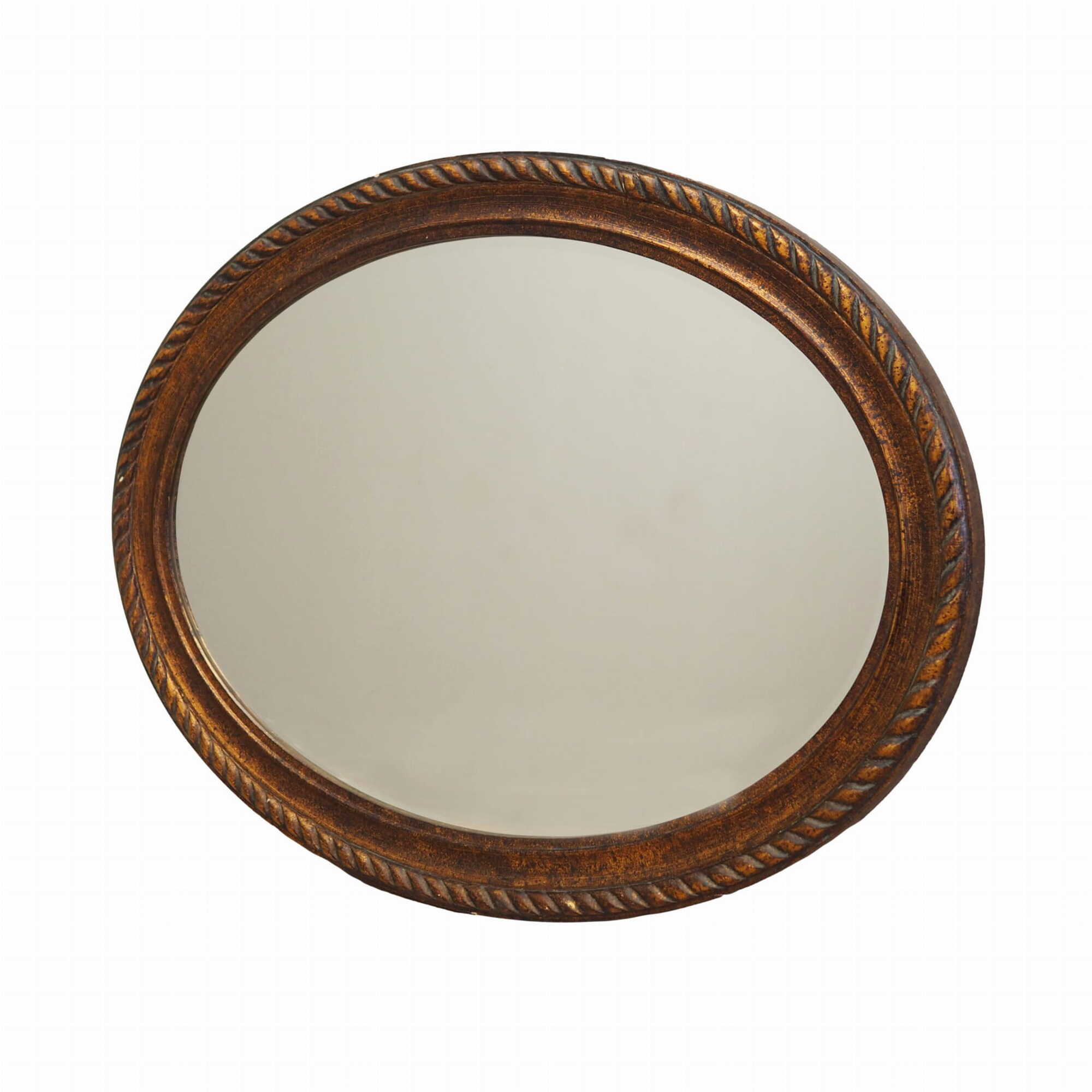 Vintage mirror wooden frame brown 1960s 0