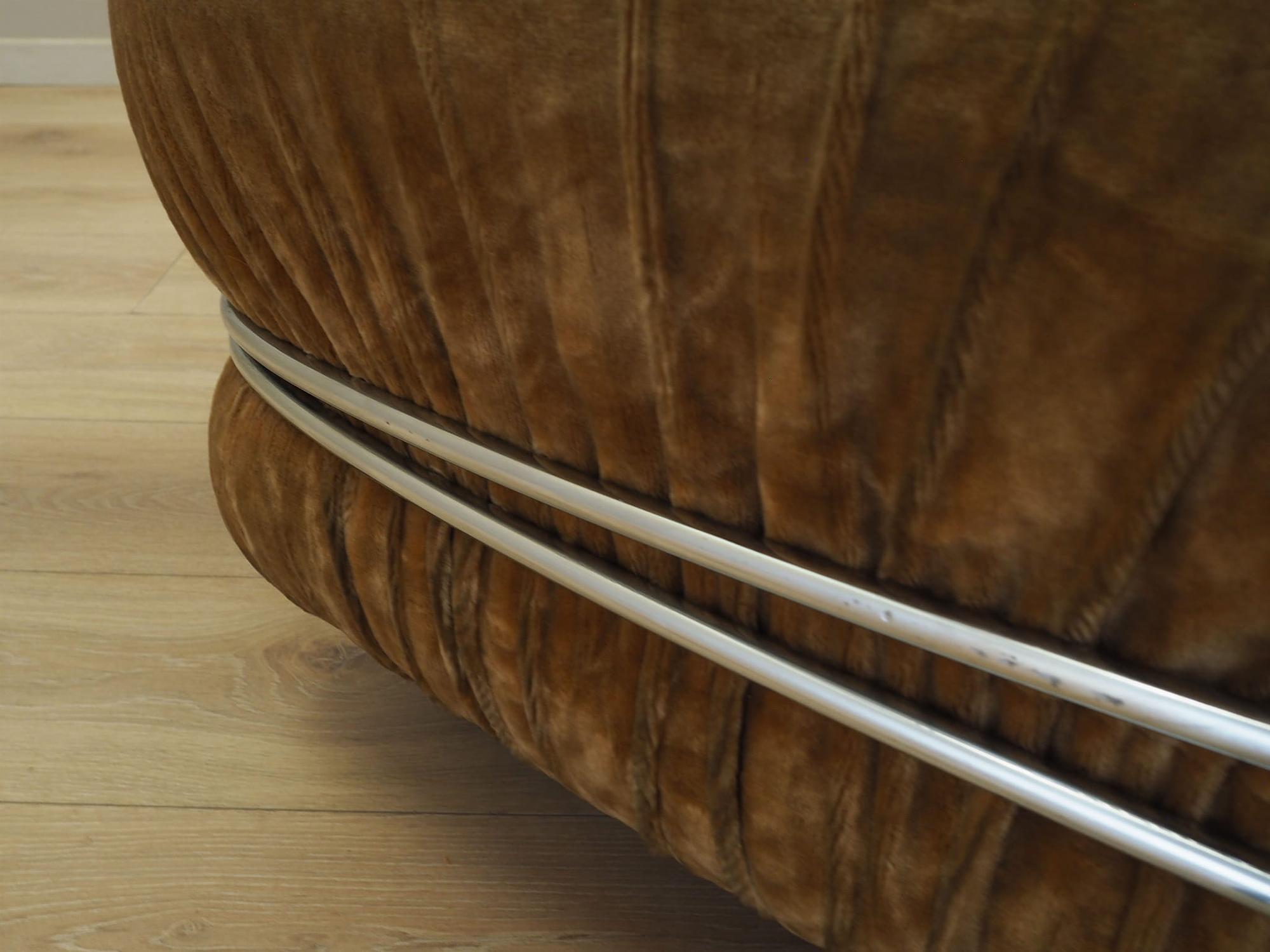 Armchair velvet brown 1970s 10