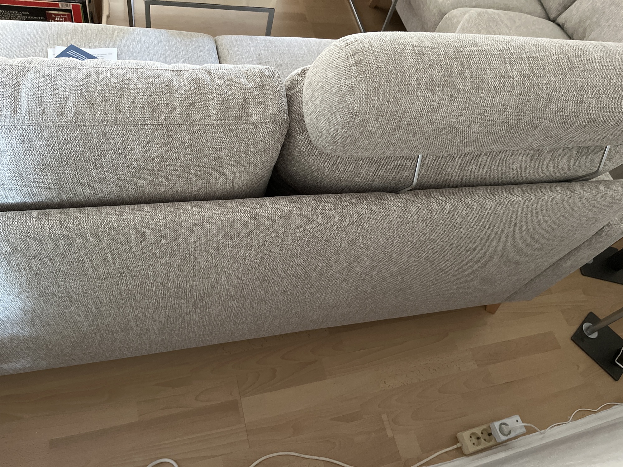 2x Sofa 2-Sitzer Leinen Holz Beige 4