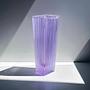Vintage Blockvase Glas 1960er Jahre 1