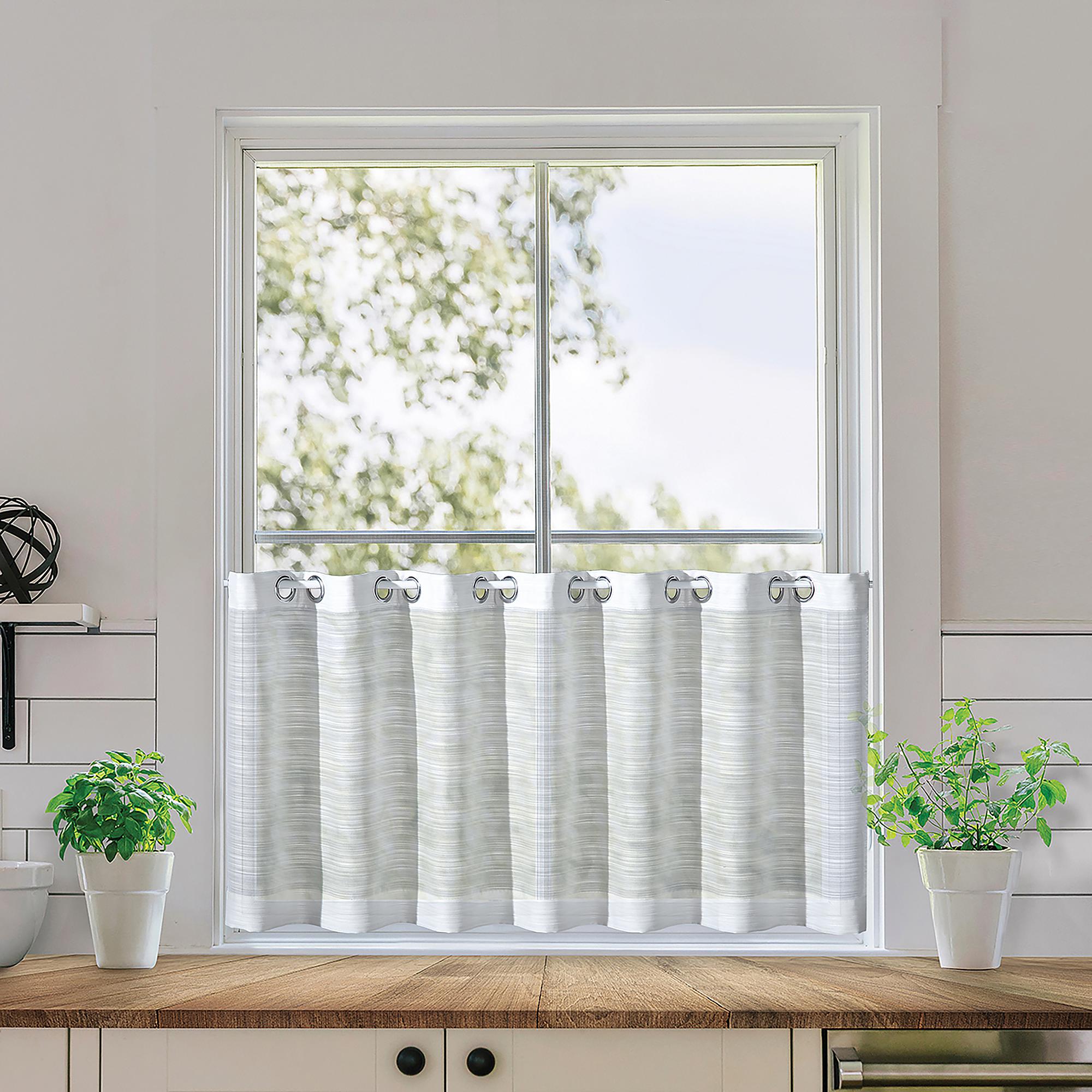 Scheibengardinen Mukio Weiß Webstoff 50 x 140 cm 0