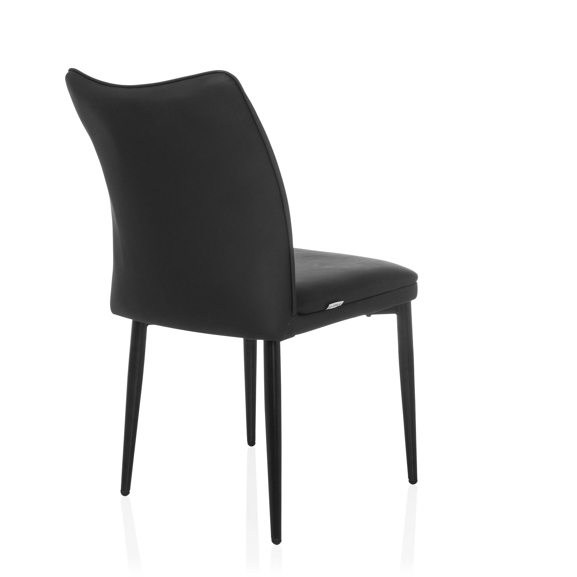 VISETO Sedia da pranzo ecopelle nero 8