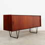 Vintage Sideboard Teakholz Metall Braun 1970er Jahre 5