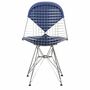 Eames Wire Chair DKR mit Polster Blau 2