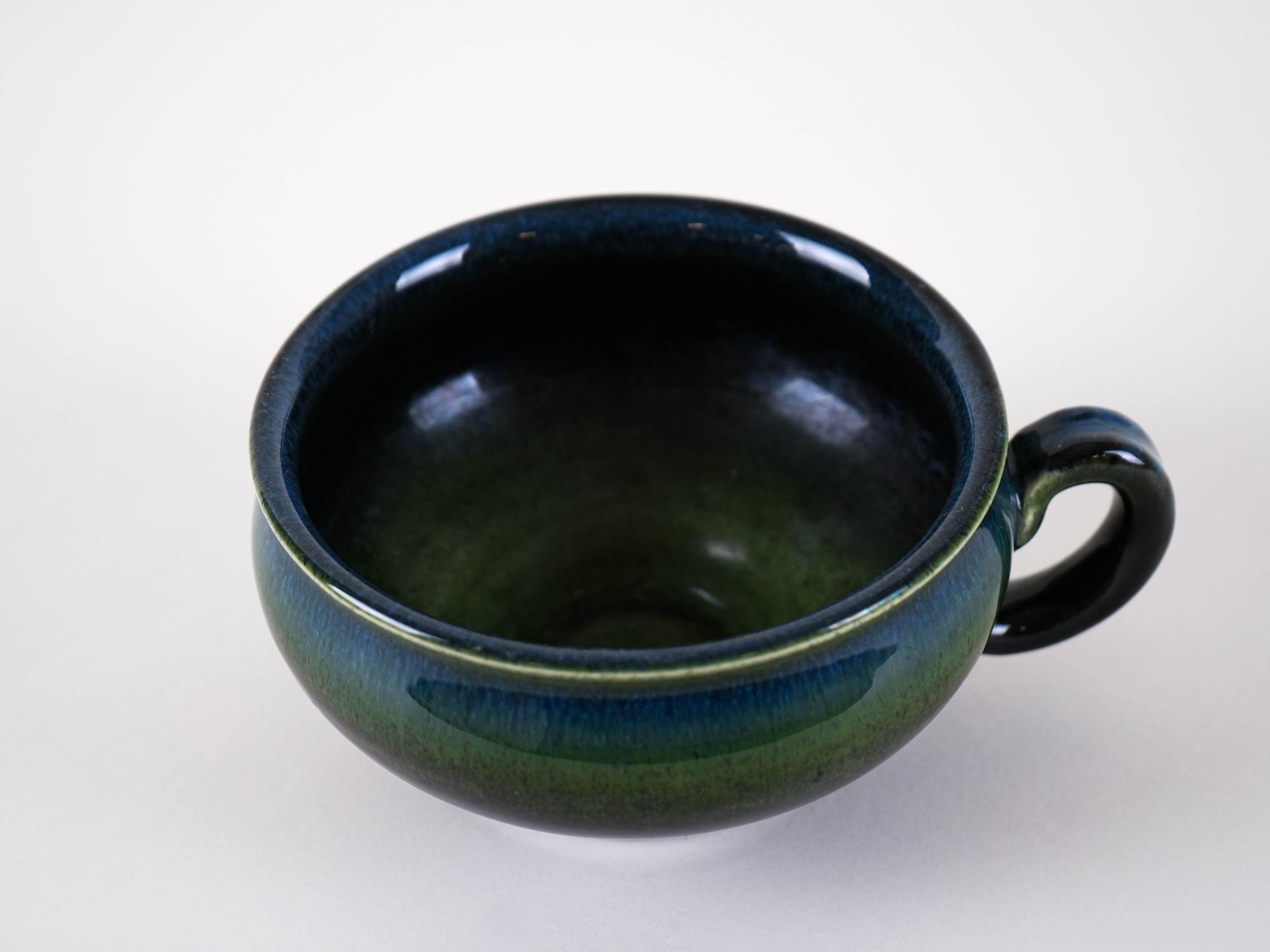 Dark Green Ceramic Mug 1970s 4