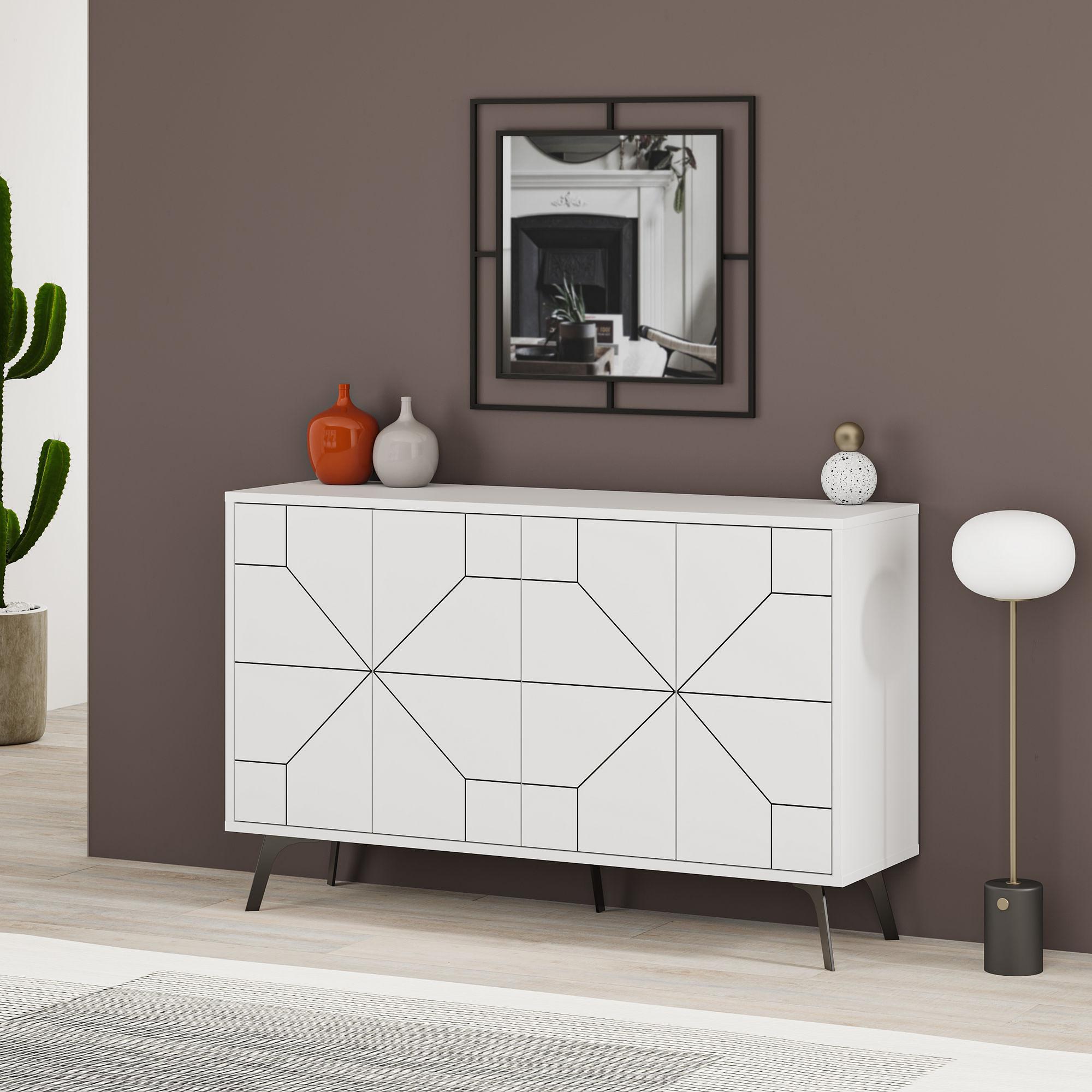 Dune White Chest of Drawers 123cm x 62.4cm 0