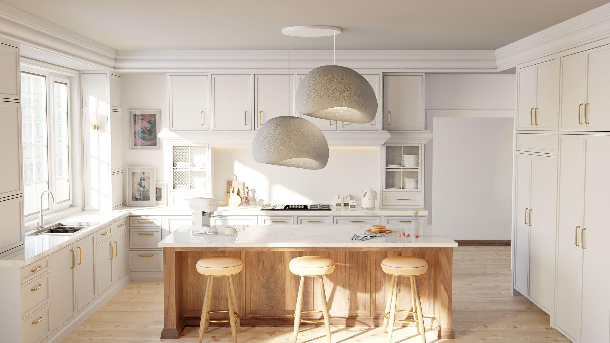 2-Flammig Wabi Sabi Dustfalls Pendelleuchte Beton Grau 3