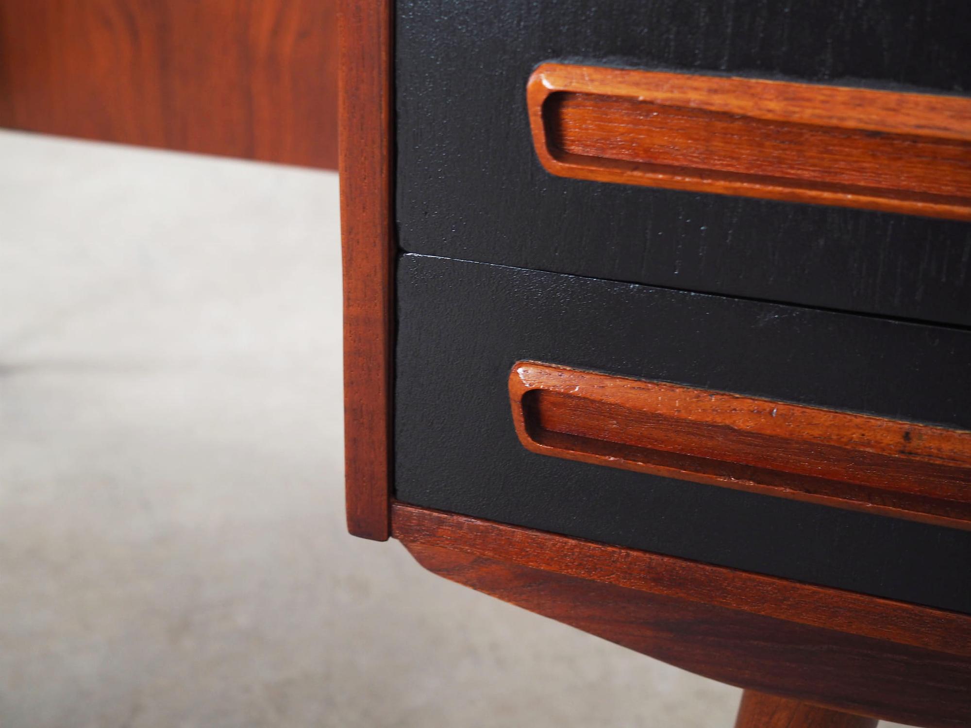 Vintage Schreibtisch Teakholz Braun 1970er Jahre 13