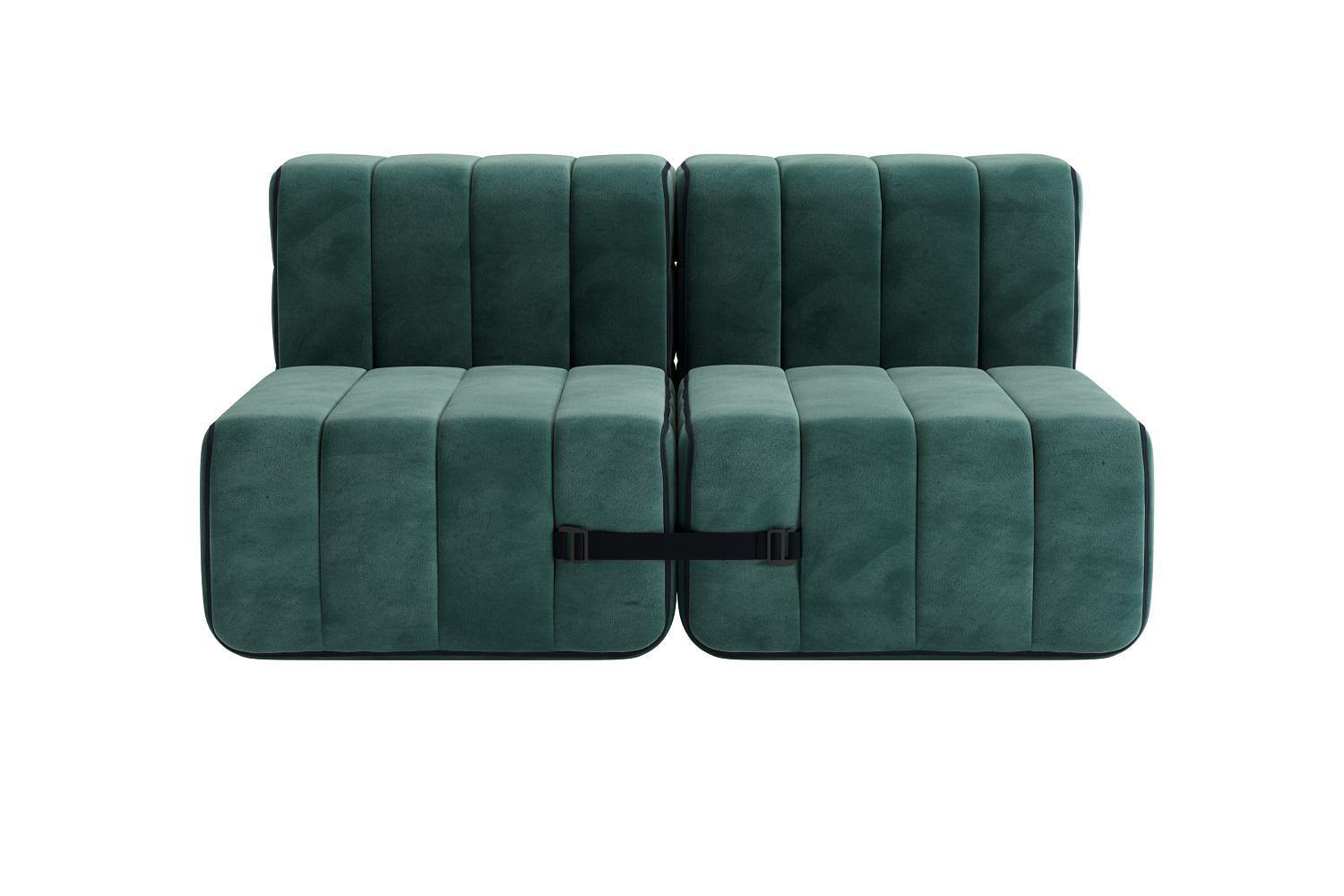  2-Sitzer Modulares Sofasystem Curt 4er-Set Grün 0