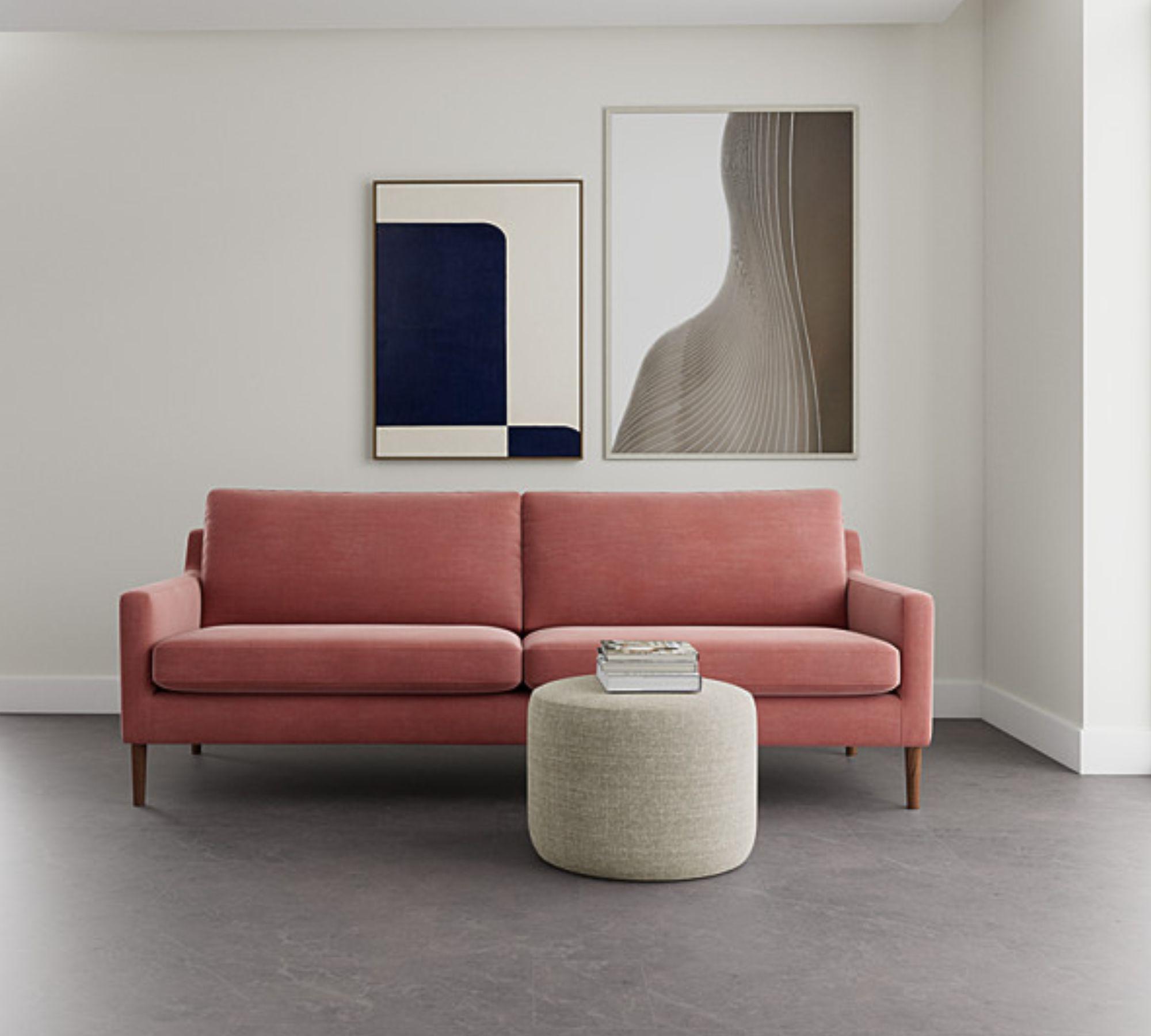 Astha Sofa 3-Sitzer Velour Lux Vintage Rosa 5