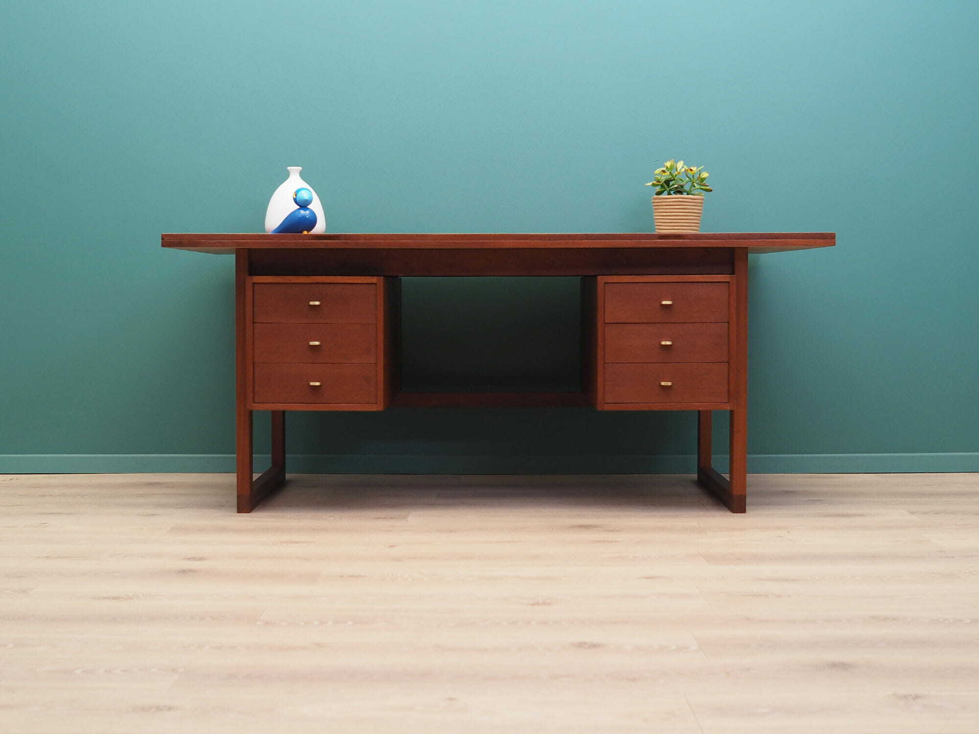 Vintage desk teak brown 1970s 1