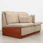 Vintage Sofa 2-seater Teak Wood Textile Gray 1970s 5