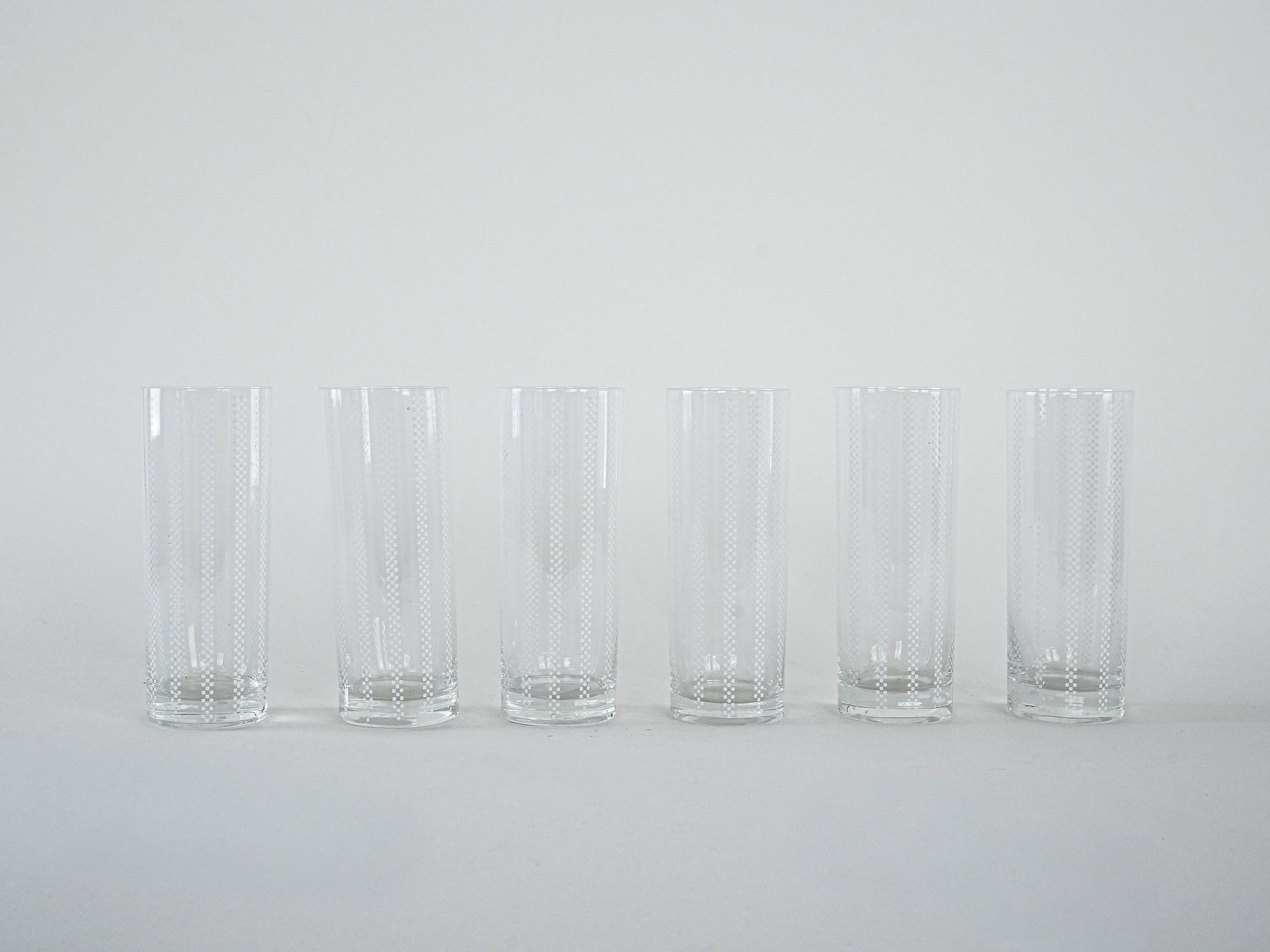 Gläser 6er-Set Transparent 1960er Jahre 2