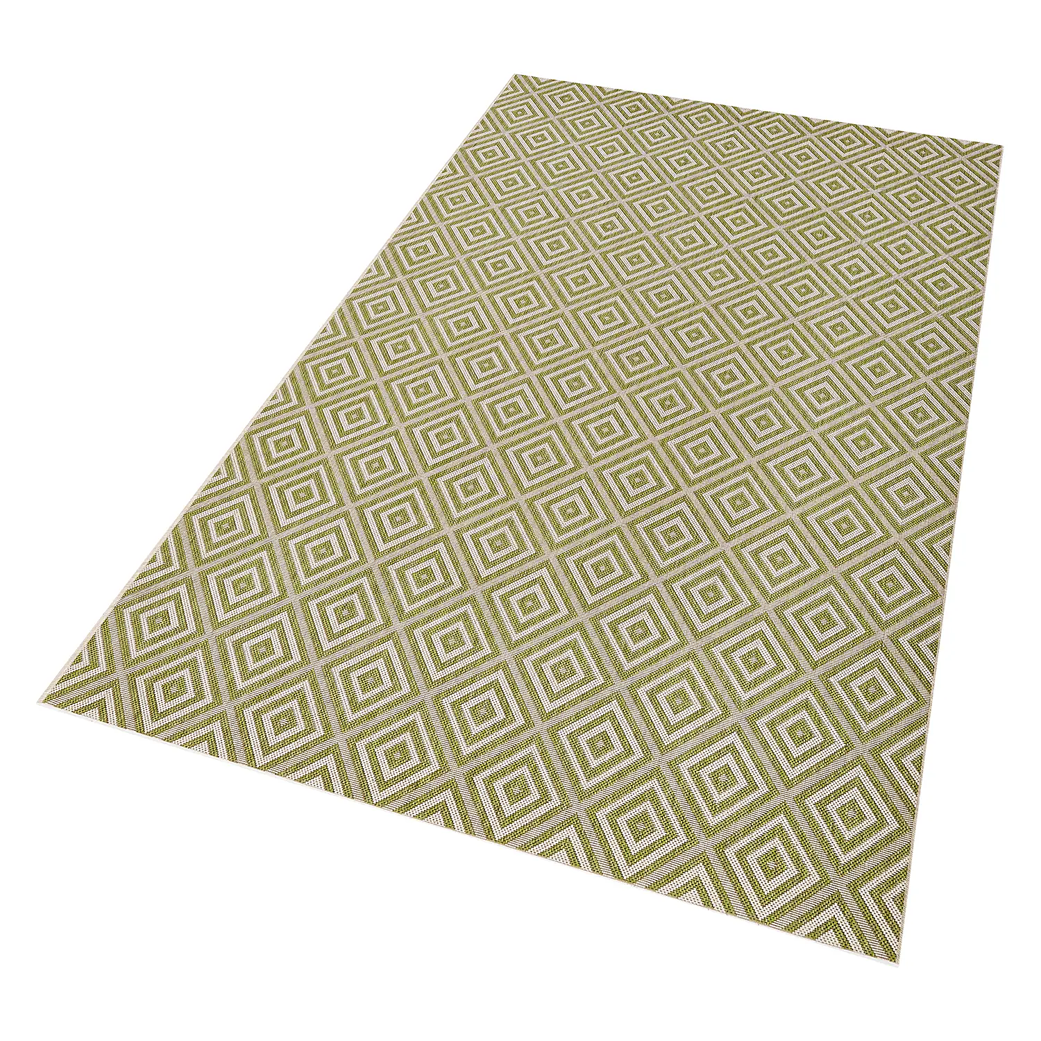 Indoor/Outdoor rug checkered synthetic fiber light green 80 x 150 cm 2