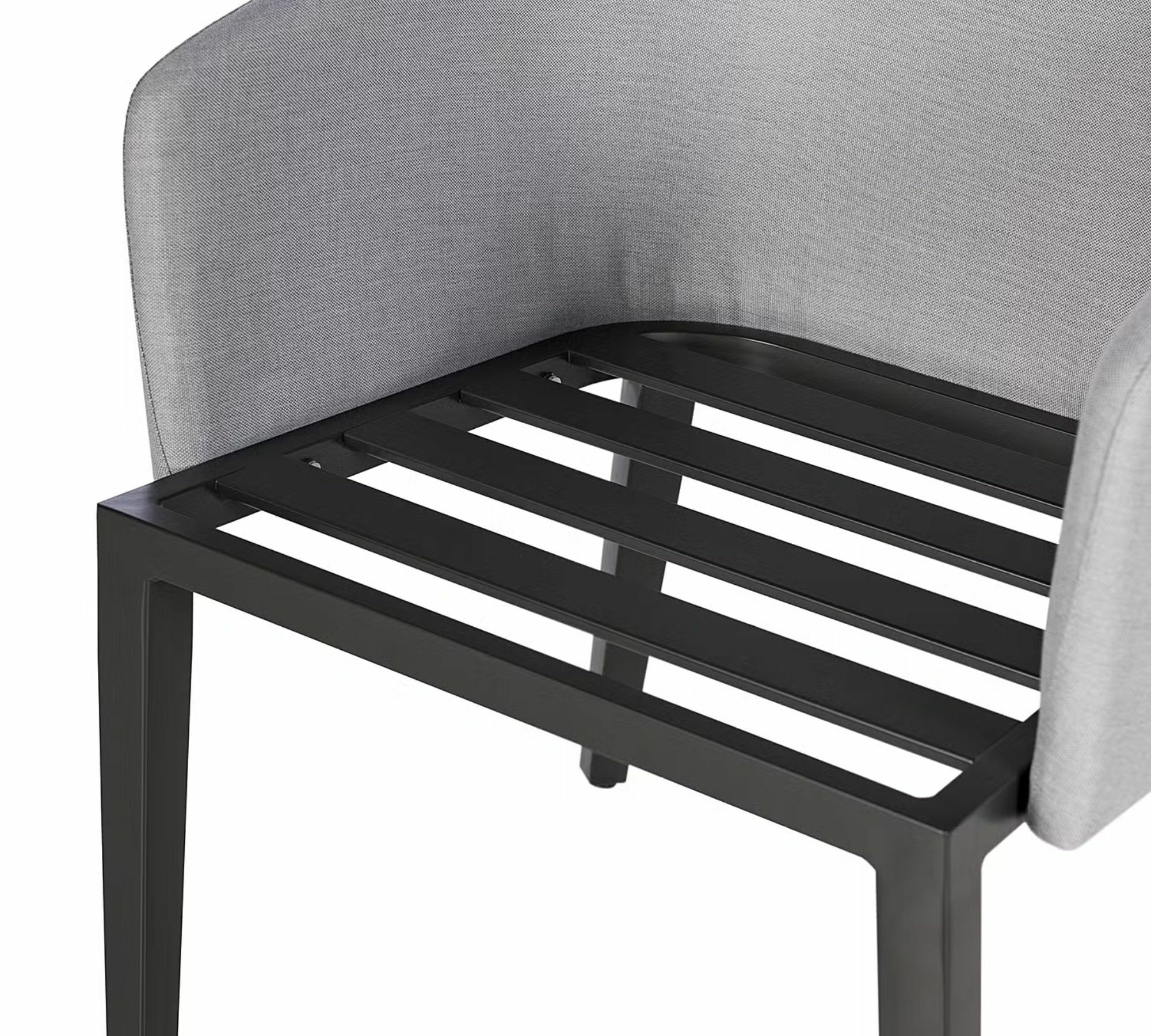 2x Garden cushion chair aluminum powder-coated light grey 6