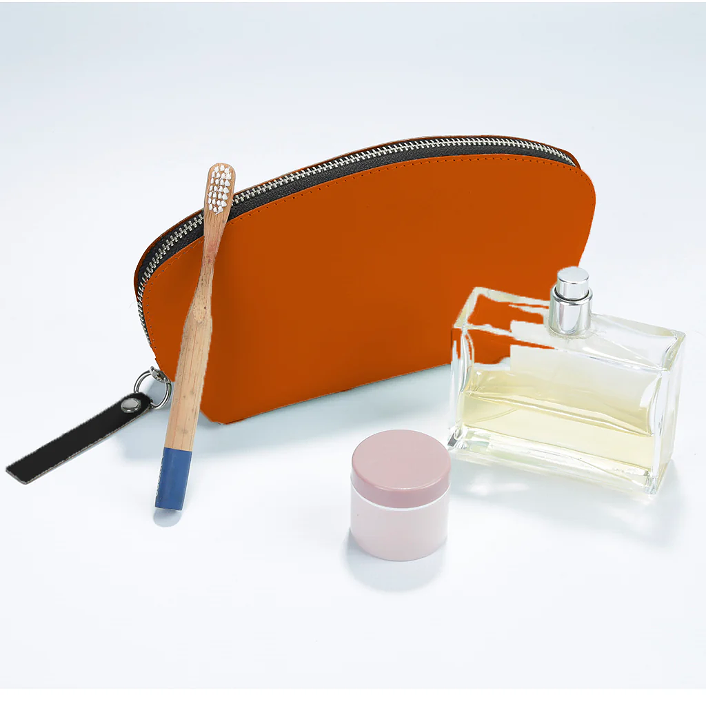 Kosmetiktasche Urban L 100% Recyceltes Leder Himmelblau 1
