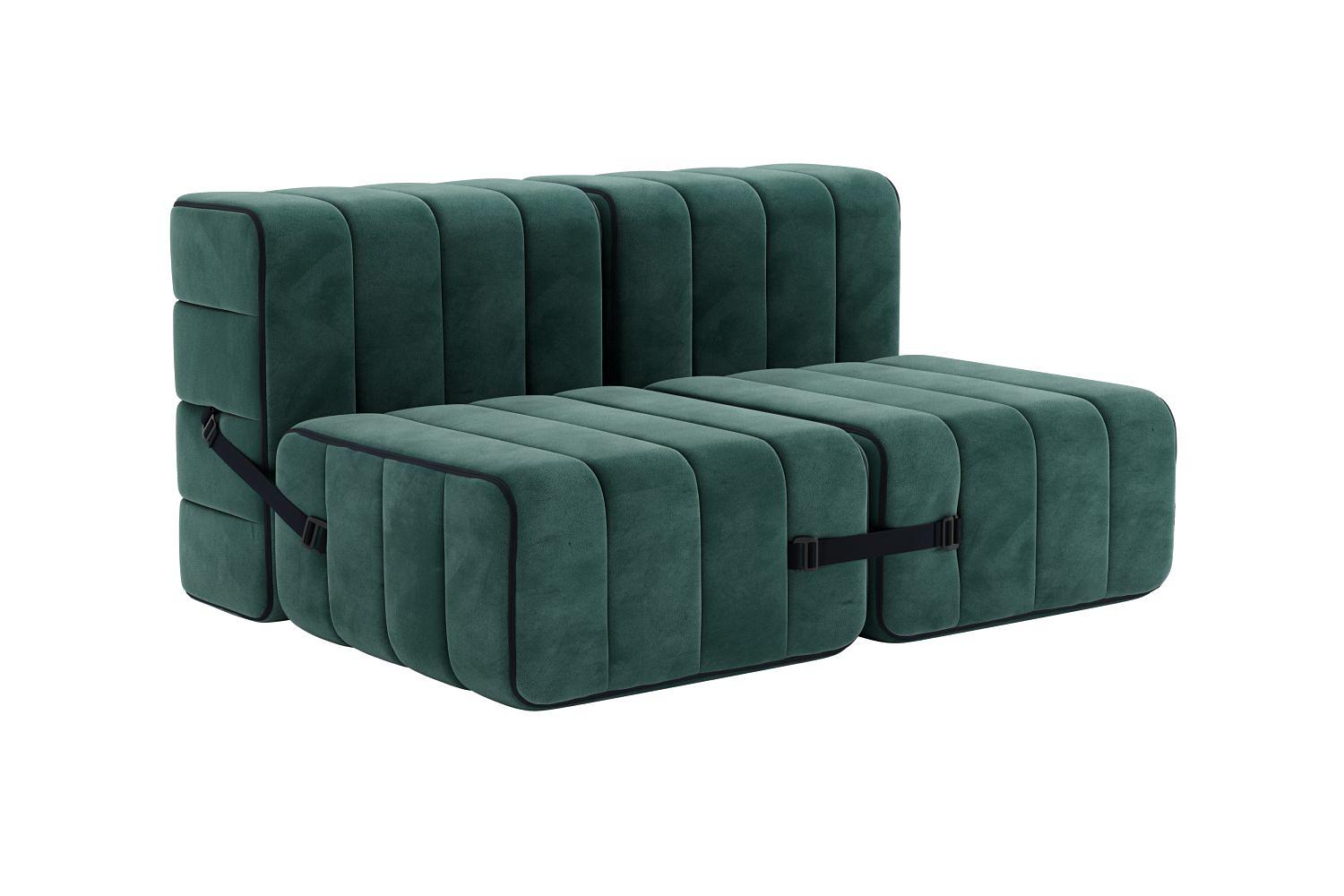  2-Sitzer Modulares Sofasystem Curt 4er-Set Grün 1