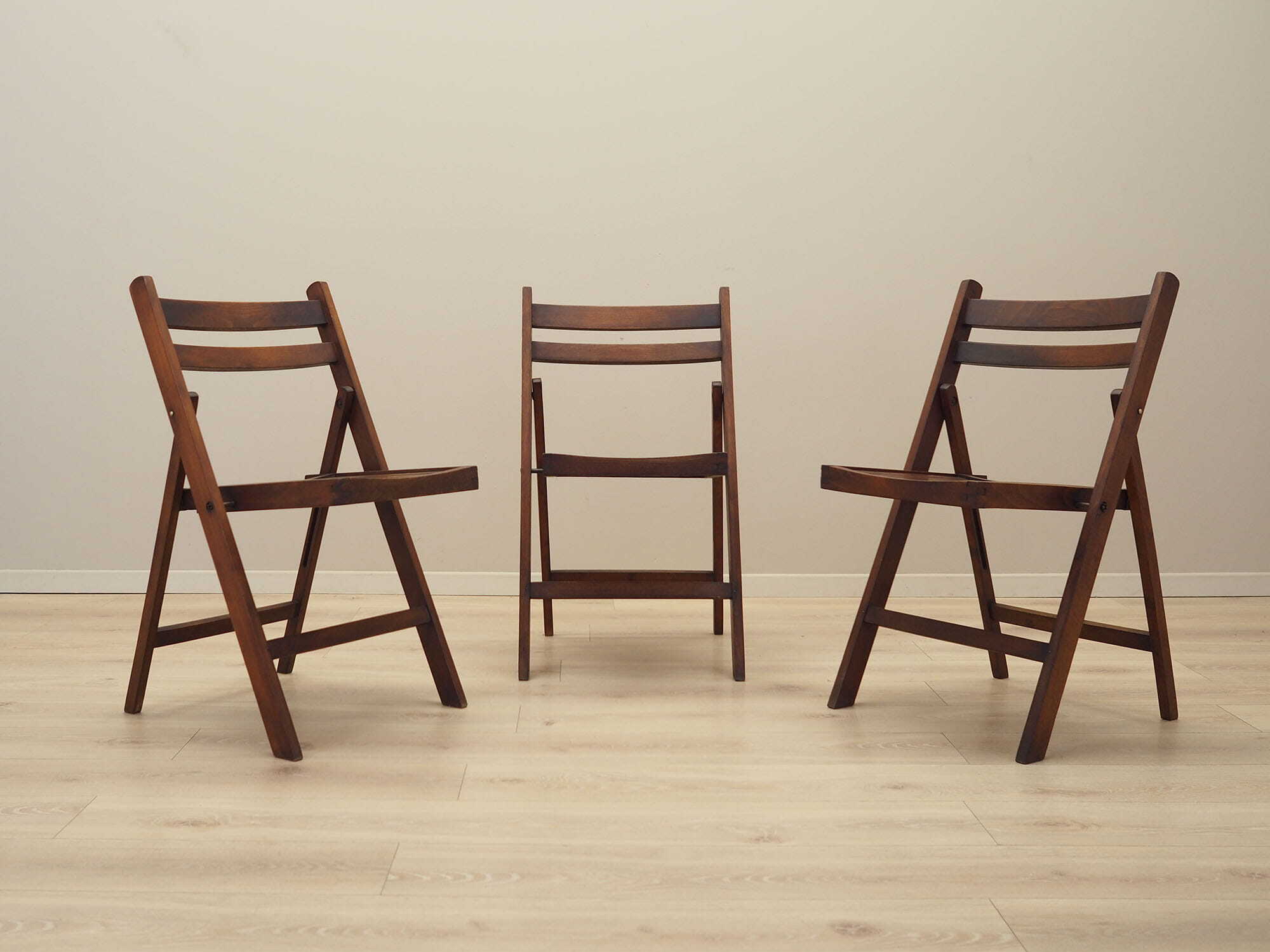 3x Chair Wood Brown 1990s 1
