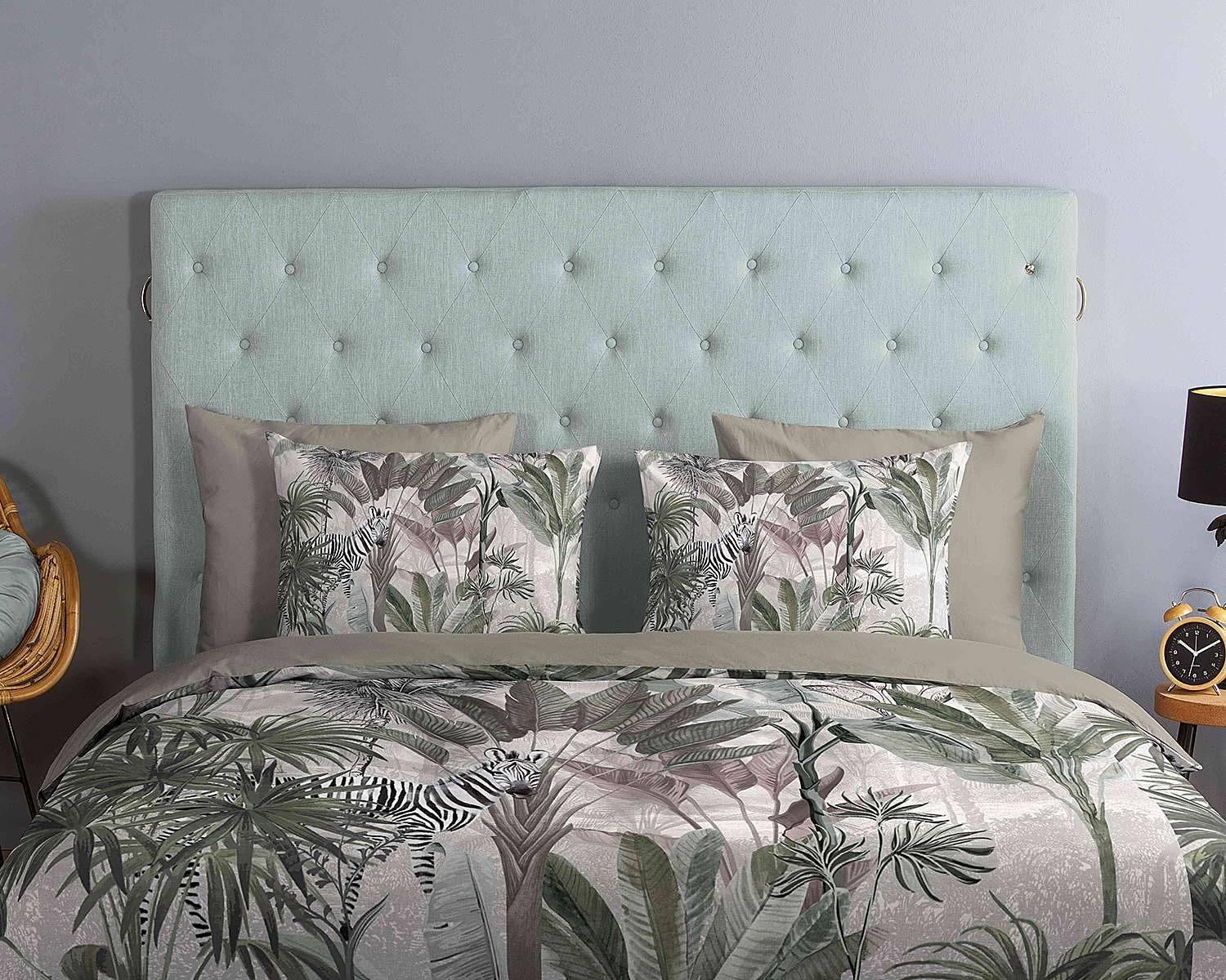 Irene Bettwäsche-Set Baumwolle Grau 155x220cm Kissen 80x80cm 3