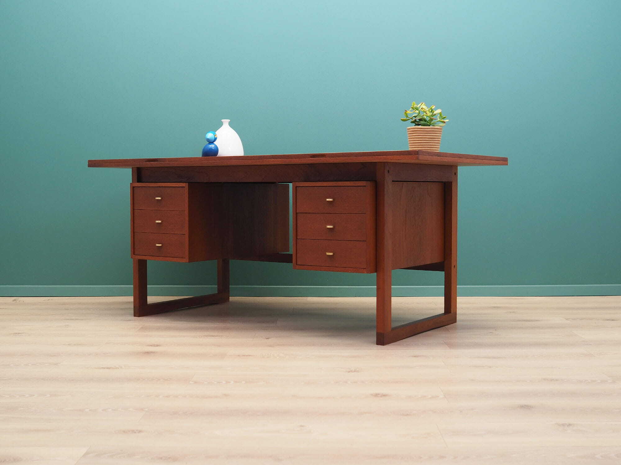Vintage desk teak brown 1970s 2