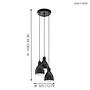 Pendant lamp Priddy II Steel Black Number of flames: 3 3