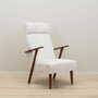 Sedia Vintage Teak Velluto Bianco Anni '70 6