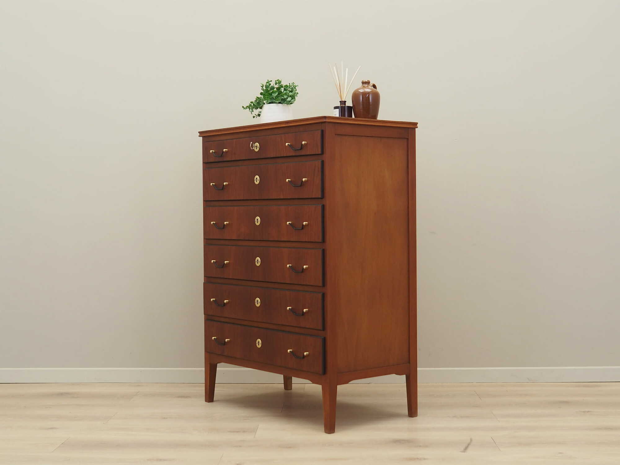 Vintage chest of drawers Teak wood Brown 1970s 2