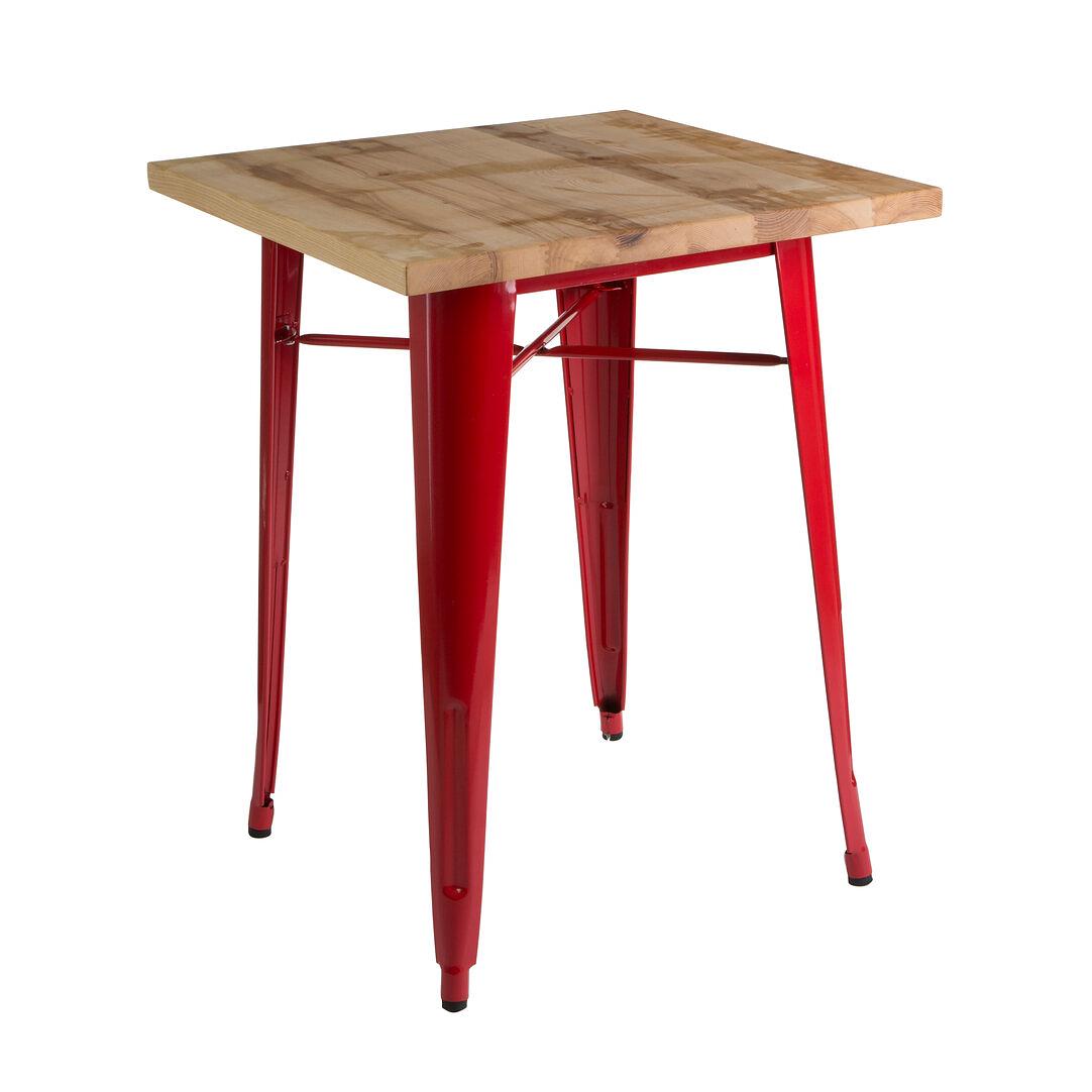 Algate Red Side Table Powder-coated Metal Wood 0