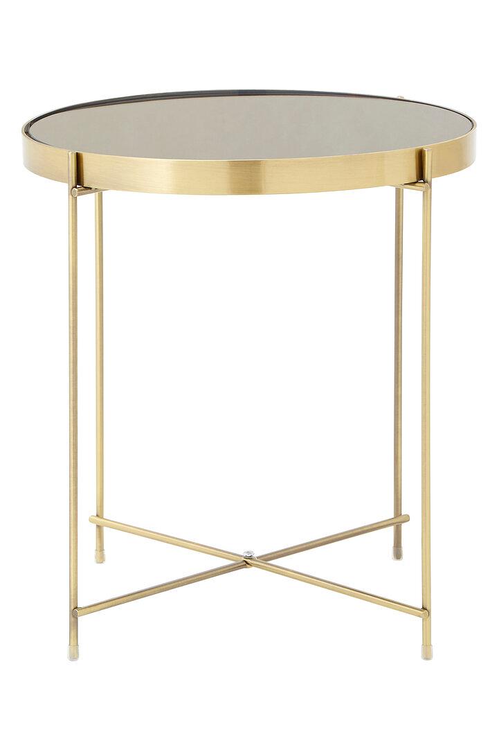 Allure Round Side Table Metal Glass Gold 1