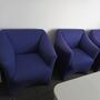 Ess Sessel mit Rollen Baumwolle Holz Blau 8