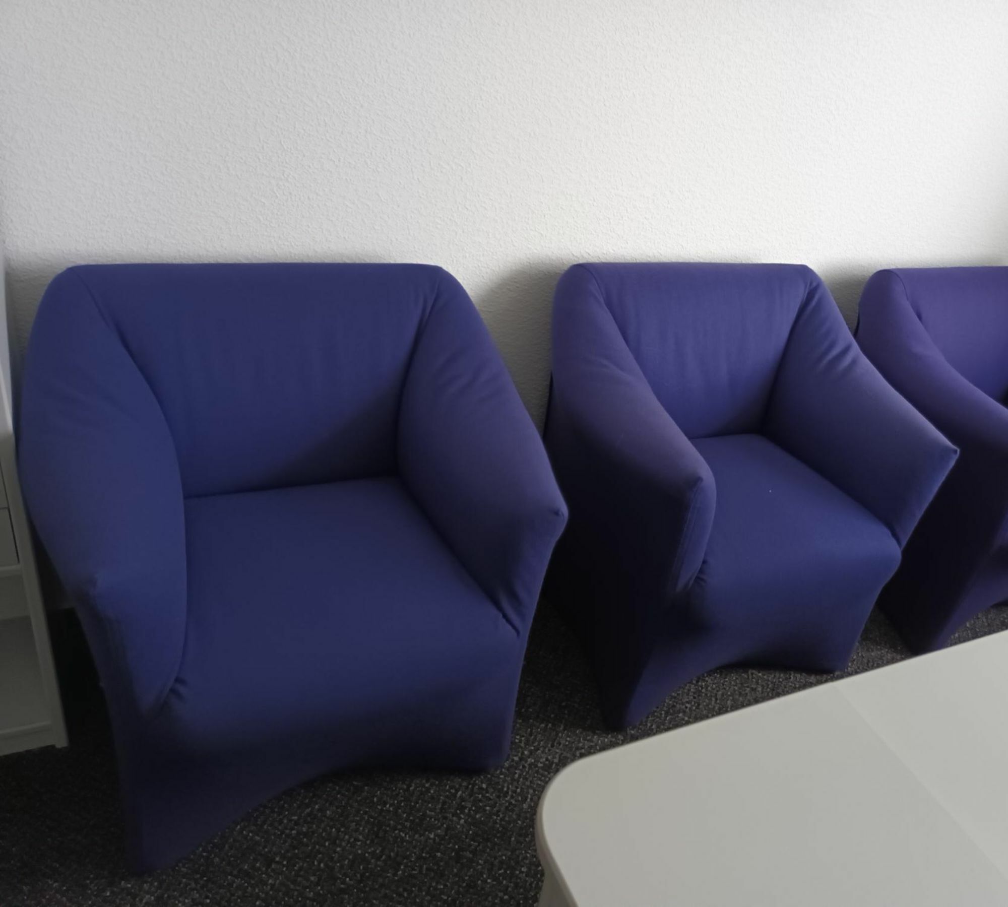 Ess Sessel mit Rollen Baumwolle Holz Blau 8