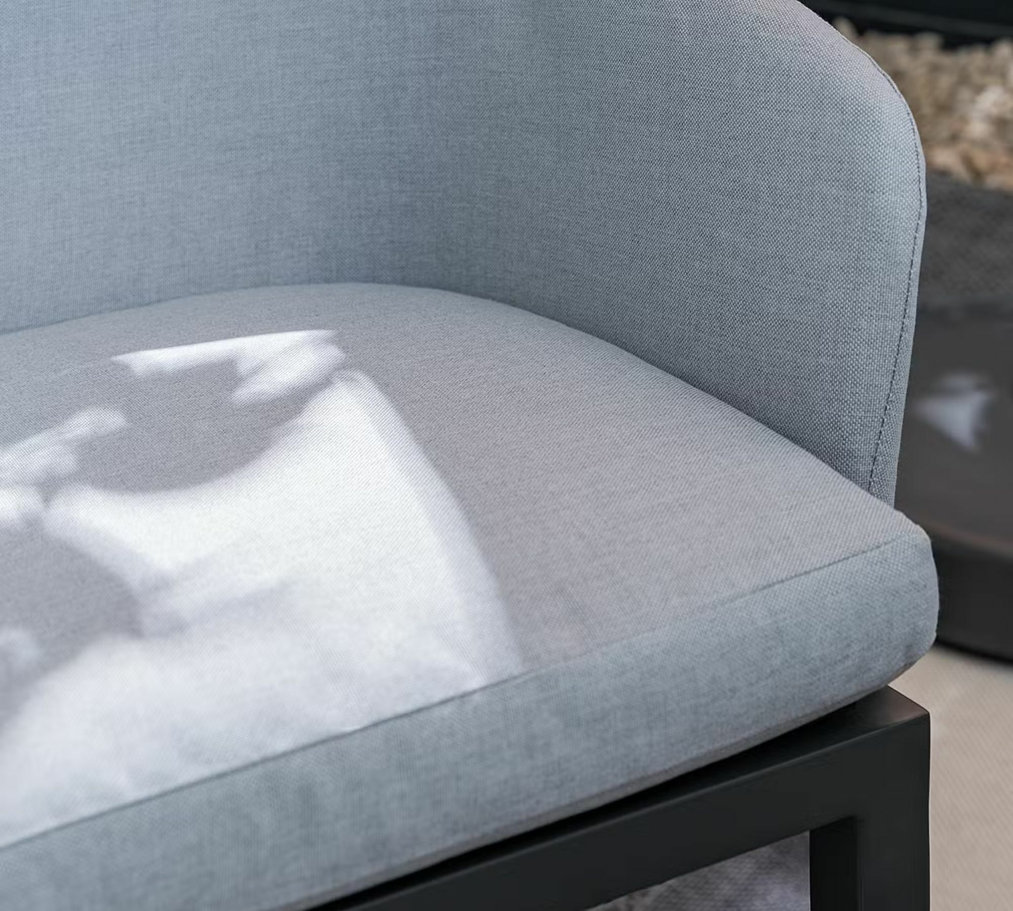 2x Garden cushion chair aluminum powder-coated light grey 7