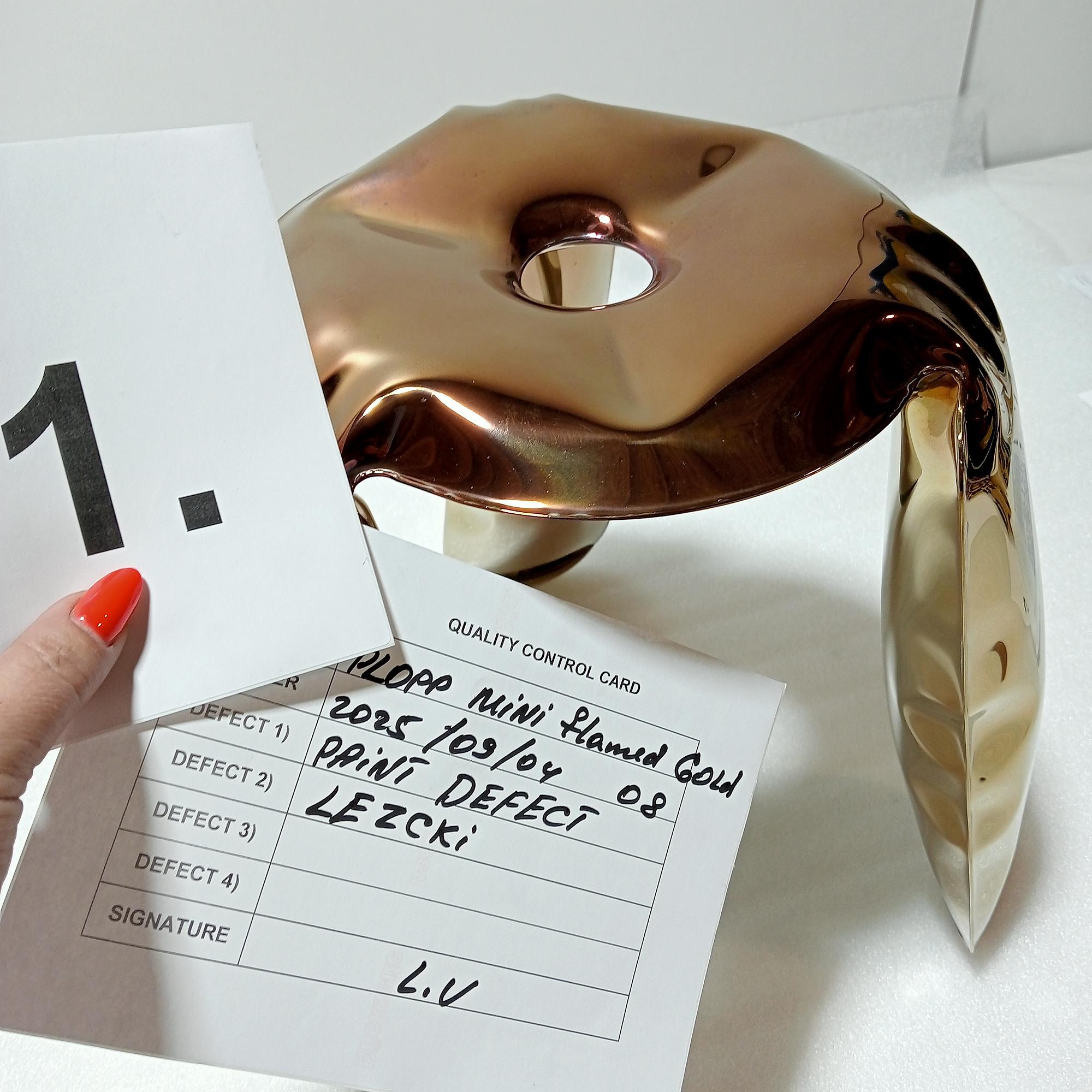 Plopp Mini Hocker Edelstahl Gold Heat 3