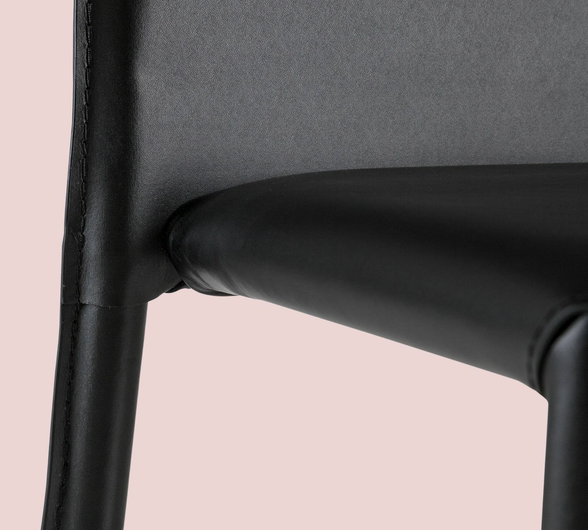 2x Esszimmerstuhl recyceltes Leder Schwarz 6